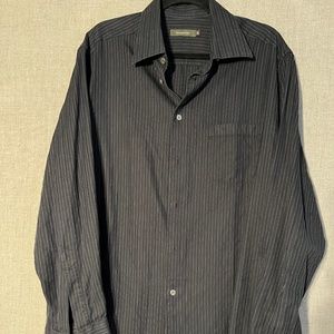 Ermenegildo Zegna Dress Shirt- Black w/ White Pin Stripes